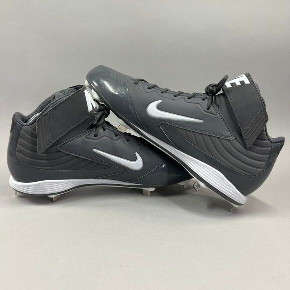 Nike Huarache Strike Mid Baseball Cleats Men\'s Size 16 Grey‎ Metal Performance